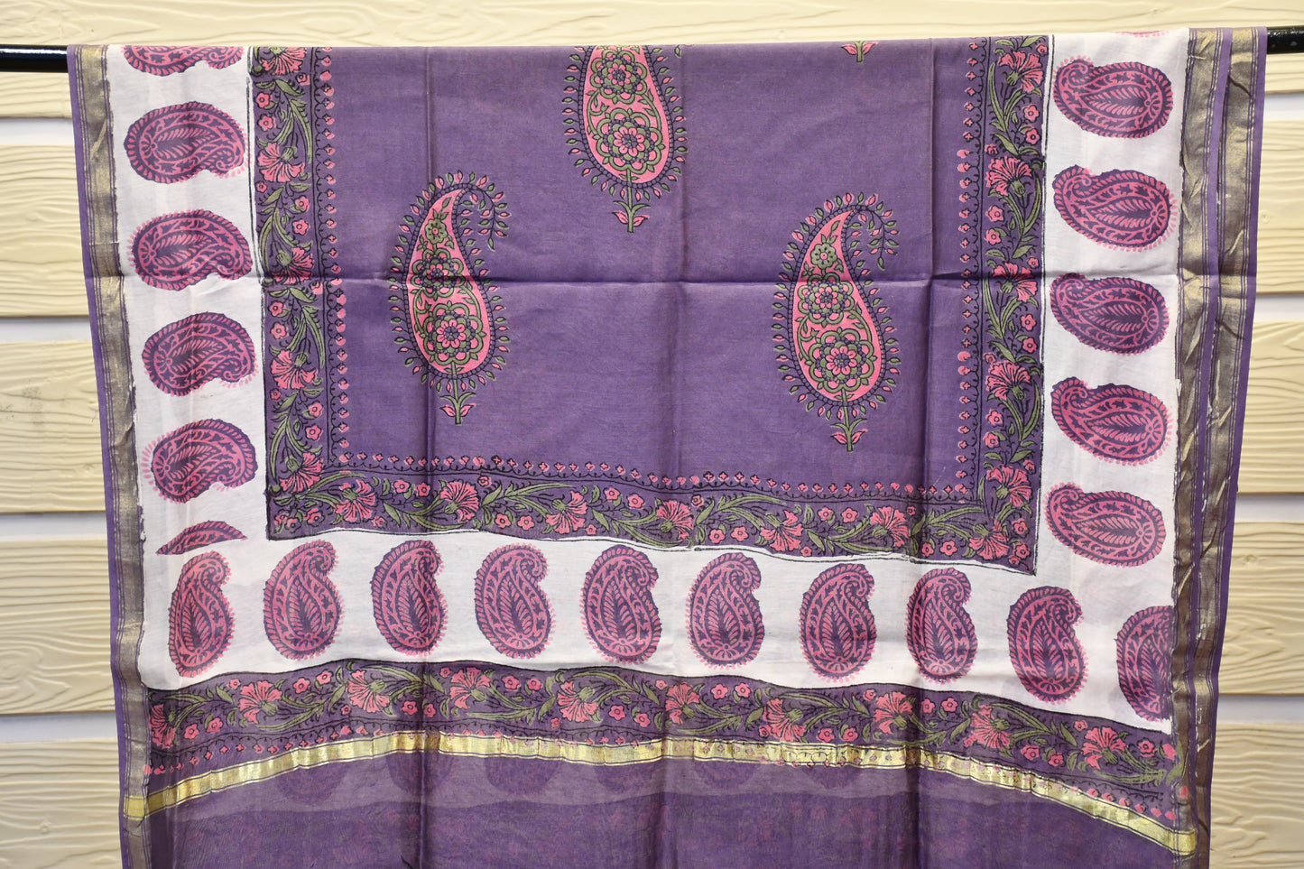 Purple Chikankari & Handblock Print Dress Material – Astitva Collection