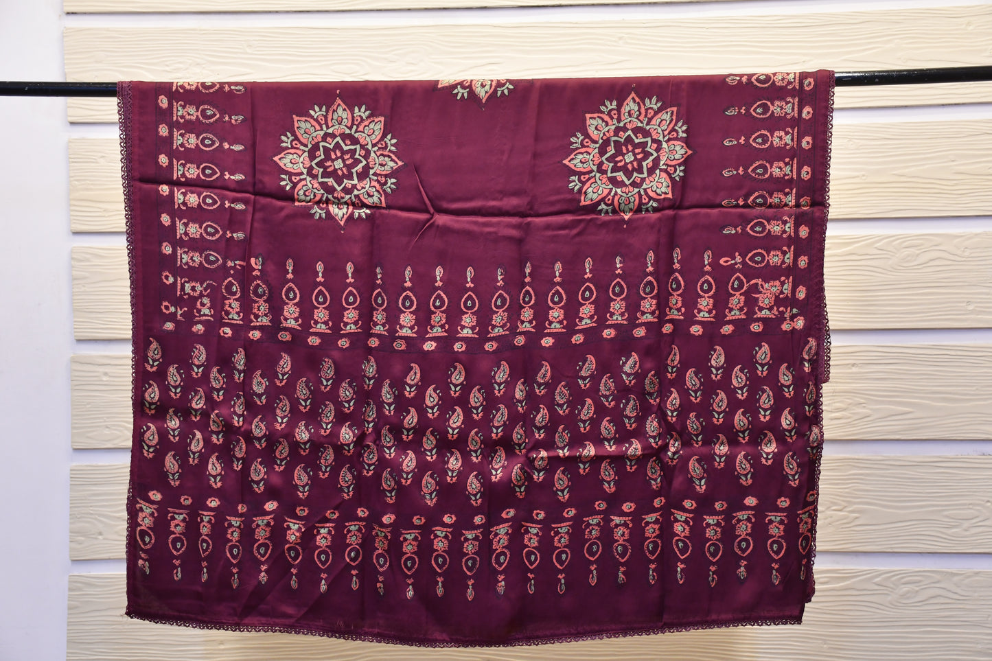 Wine Modal Silk Handblock Print Dress Material – Astitva Collection