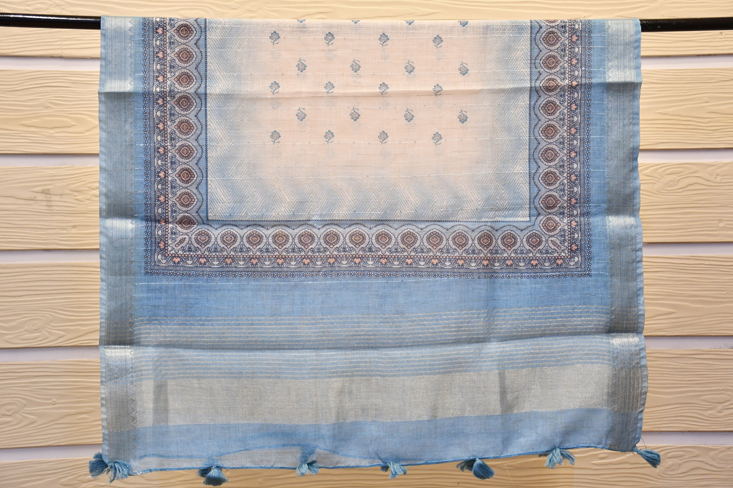 Sky Blue Dress Material with Intricate Neck Work & Work In Dupatta -Astitva Collection