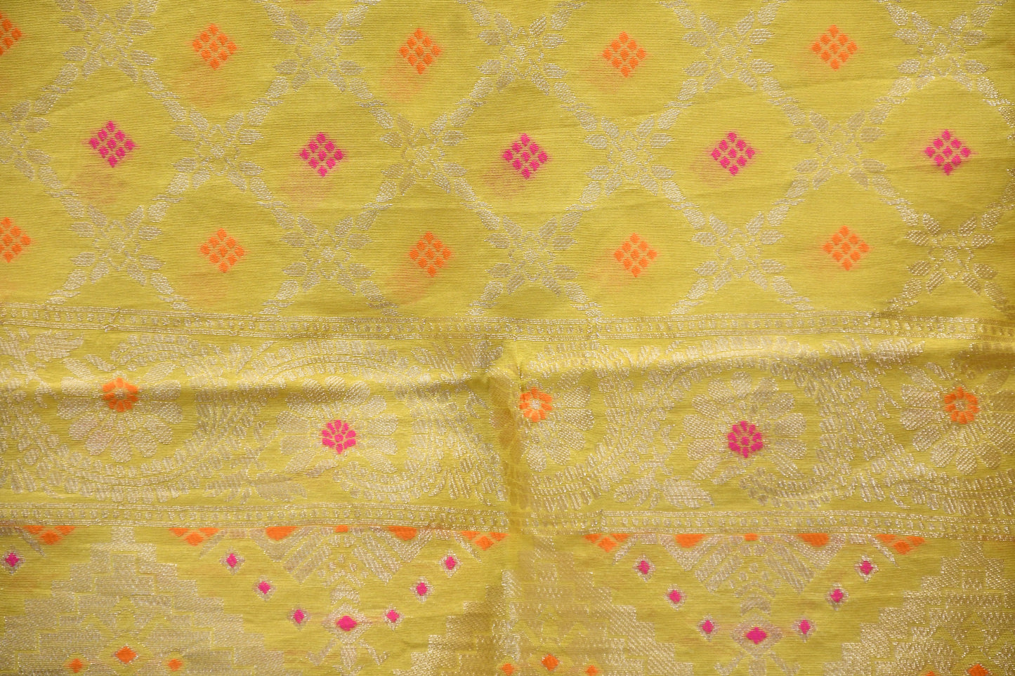 Elegant Dress Material with Neck Embroidery & Banarasi Dupatta Set