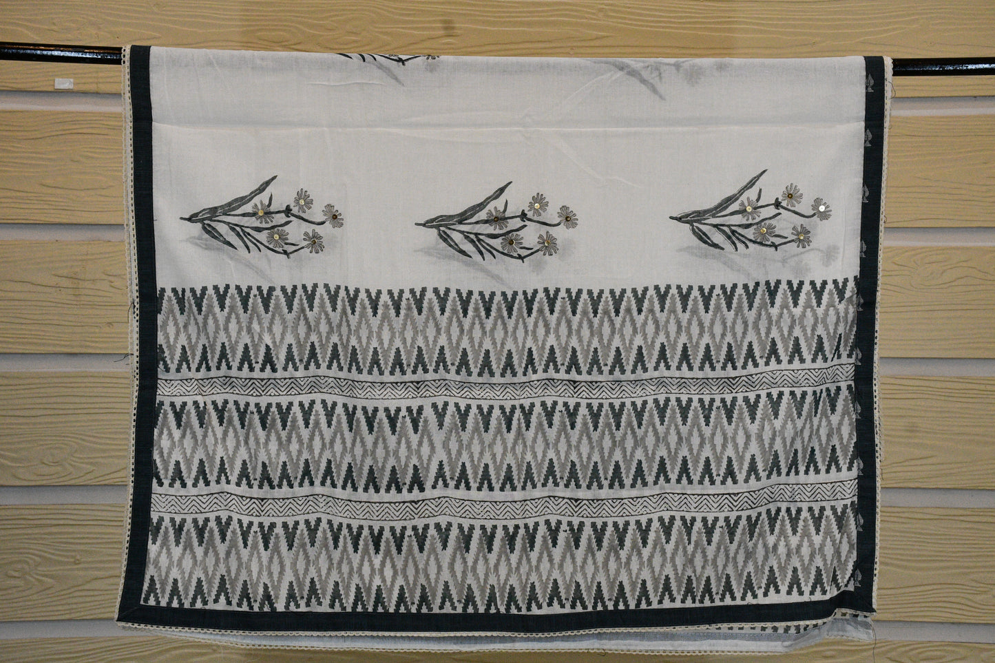 Charcoal Grey Cotton Dress Material