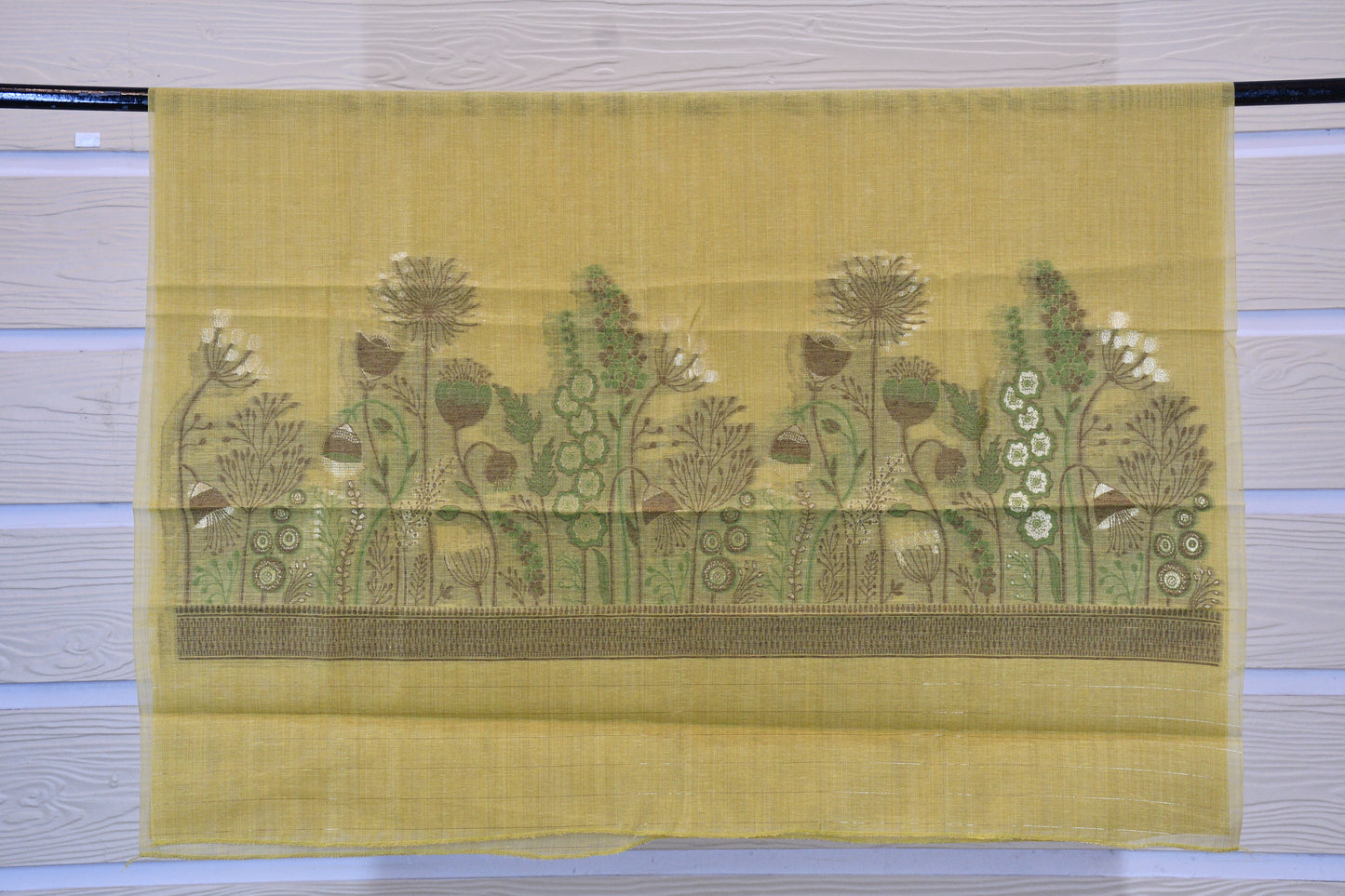 Mustard Printed Cotton Dress Material Set