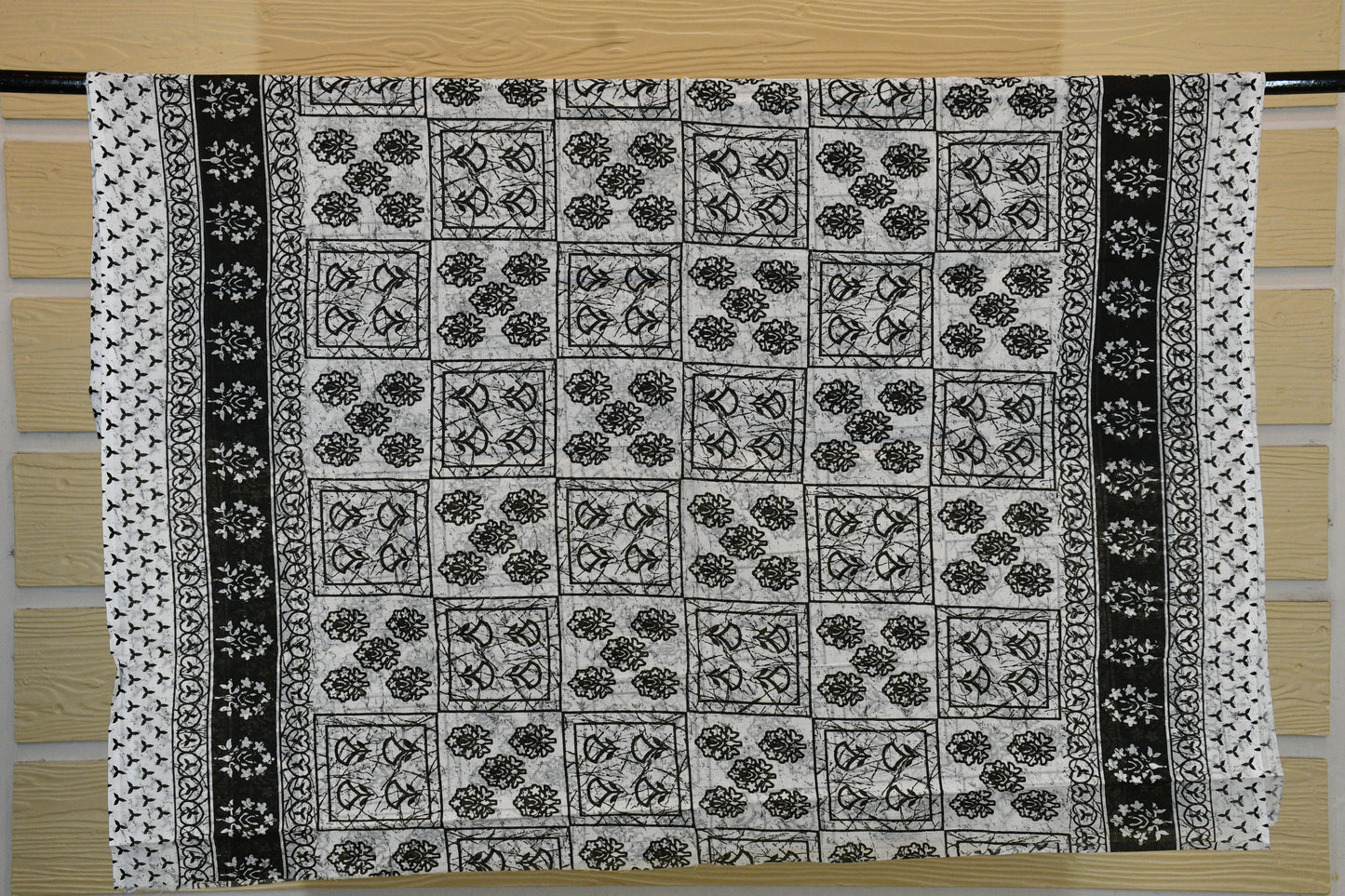 Black & White Printed Cotton Suit Set