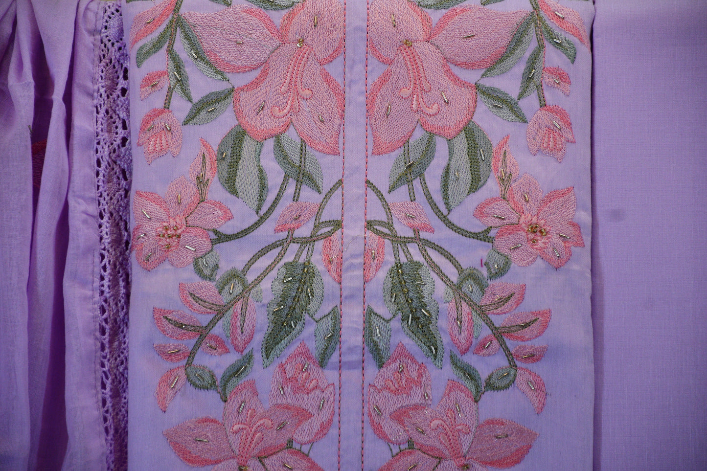 Lilac Grace – Premium Embroidered Dress Material with Designer Dupatta