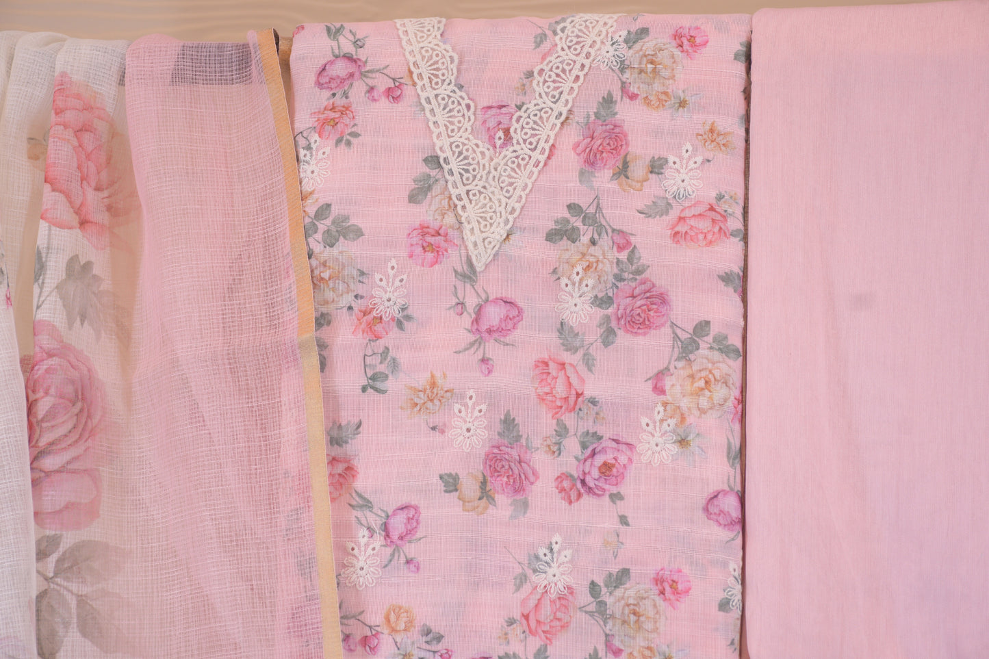 Rose Petal: Linen Dress Material