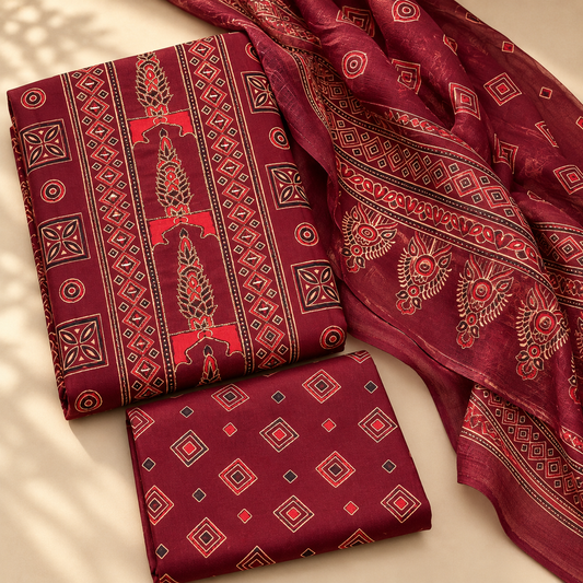 Maroon Geometric Elegance