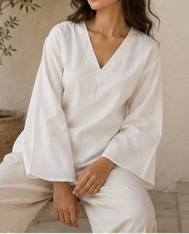 Ivory Umbrella Sleeve Kurti