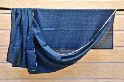 Royal Blue Embroidery Suit Material With Elegant Duppata