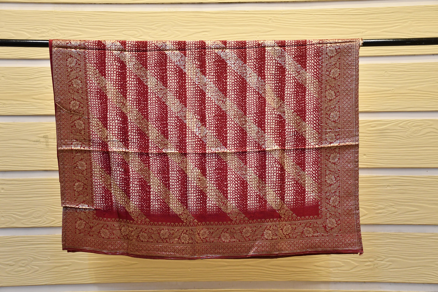 Embellished Silk Dress Material with Neck Embroidery Work and Chanderi Dupatta