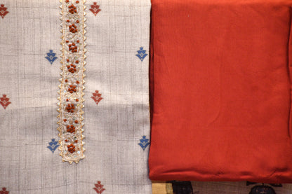 White cotton dress material