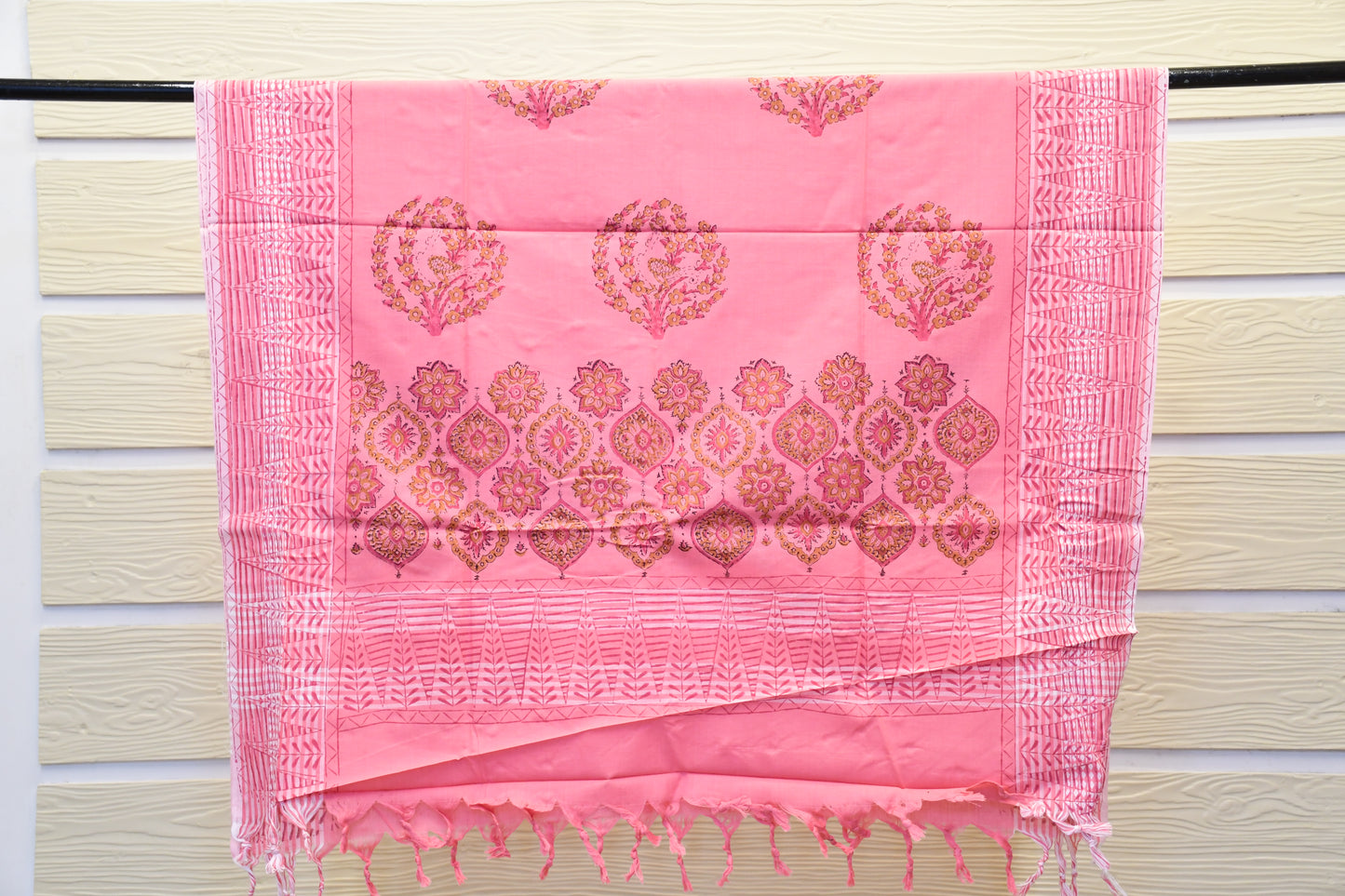 Pink Handblock Printed Dress Material Set – Astitva Collection