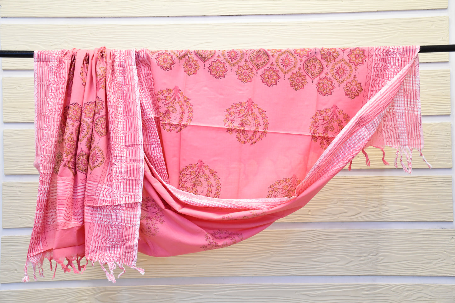 Pink Handblock Printed Dress Material Set – Astitva Collection
