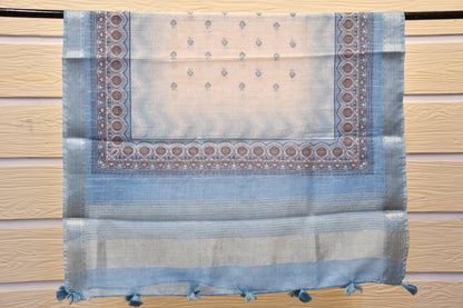 Sky Blue Dress Material with Intricate Neck Work & Work In Dupatta -Astitva Collection