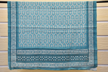 Raw Silk Dress Material with White Pearl Handwork & Printed Dupatta