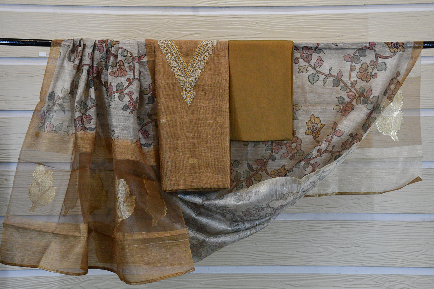 Warm Sand Linen Dress Material