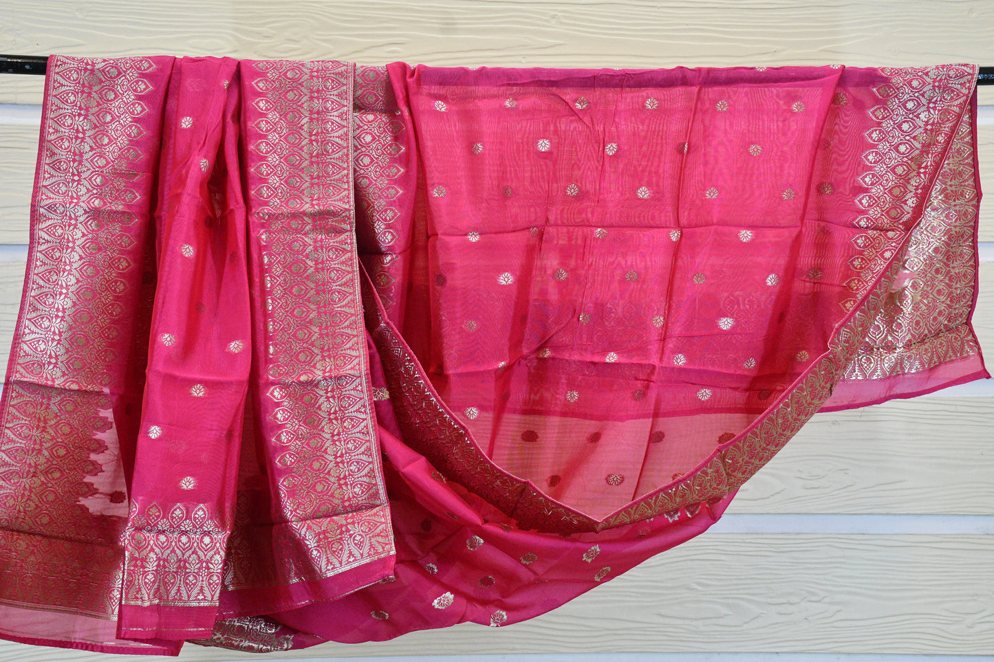 Rani Pink Banarasi Silk Suit Set