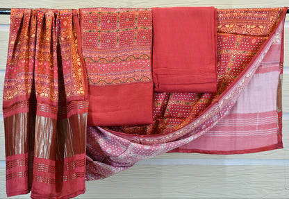 Rust Red Heritage Print Dress Material