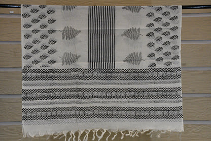 Black & White Block Print Cotton Material