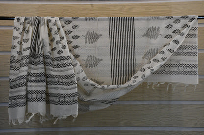 Black & White Block Print Cotton Material