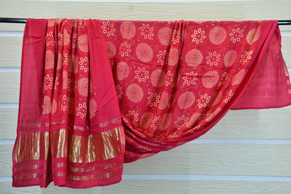 Pink Gajji Silk Dupatta