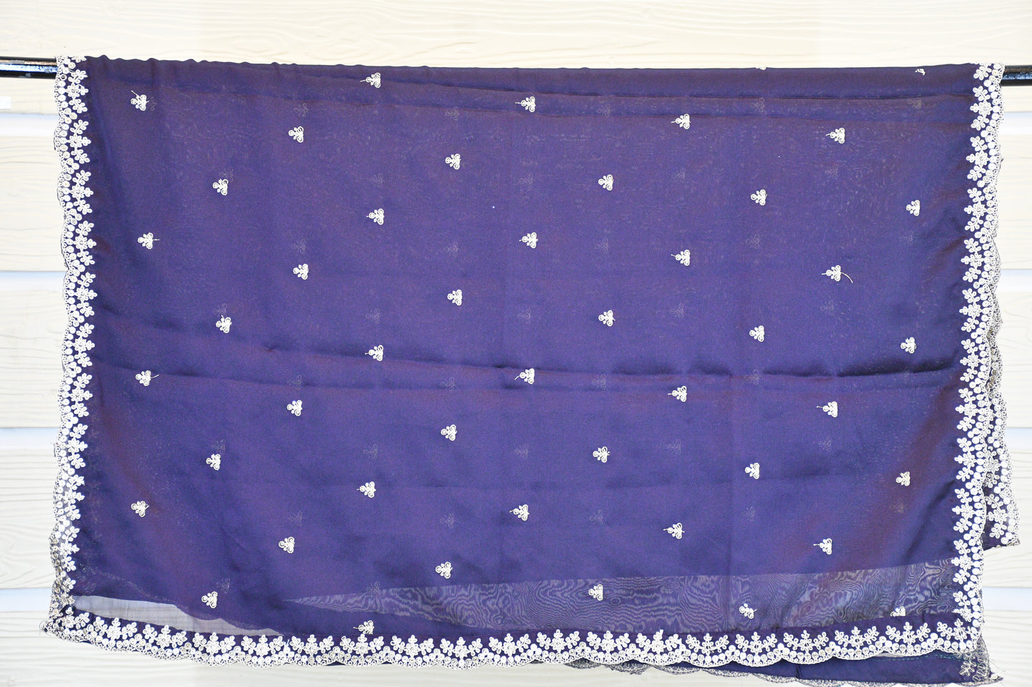 Navy Blue Silk Blend Dupatta