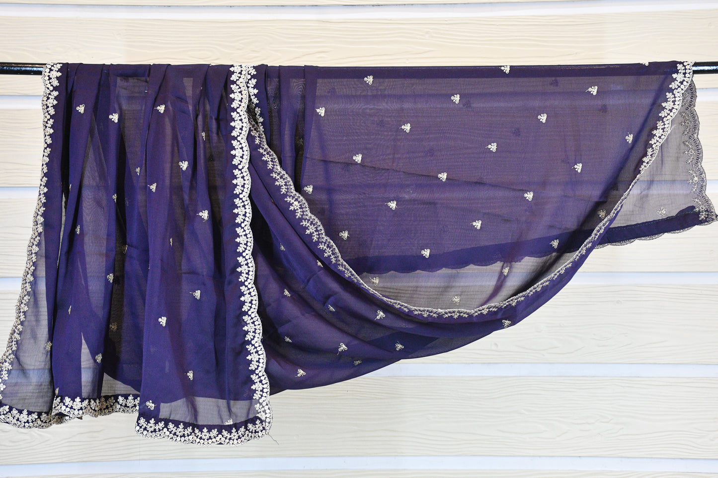 Navy Blue Silk Blend Dupatta