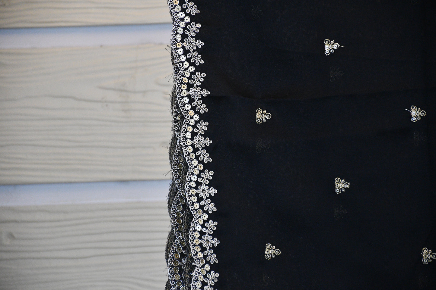 Black Silk Blend Dupatta
