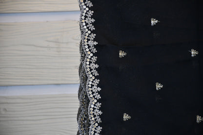 Black Silk Blend Dupatta