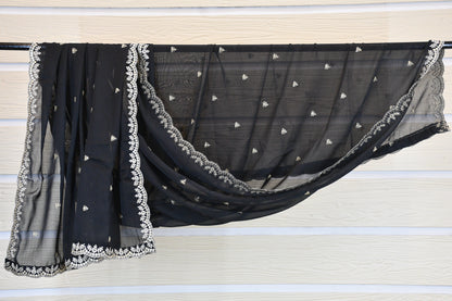 Black Silk Blend Dupatta