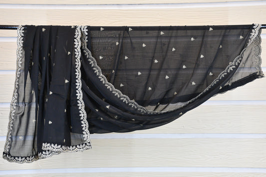 Black Silk Blend Dupatta