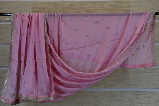 Baby Pink Silk Blend Dupatta
