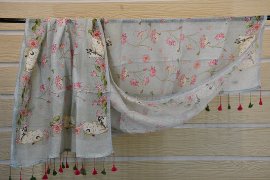 Divine Pichwai Lotus Dupatta
