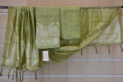 Olive Green Dress Material Set