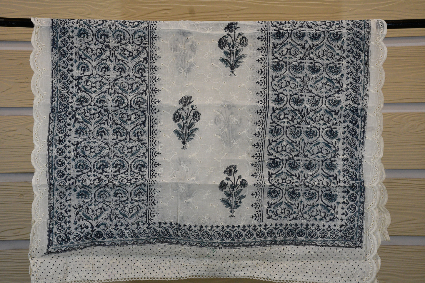 Ivory & Indigo Printed Cotton Dress Material