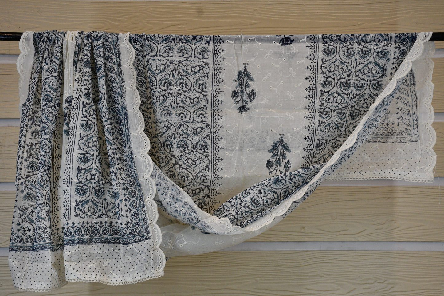 Ivory & Indigo Printed Cotton Dress Material
