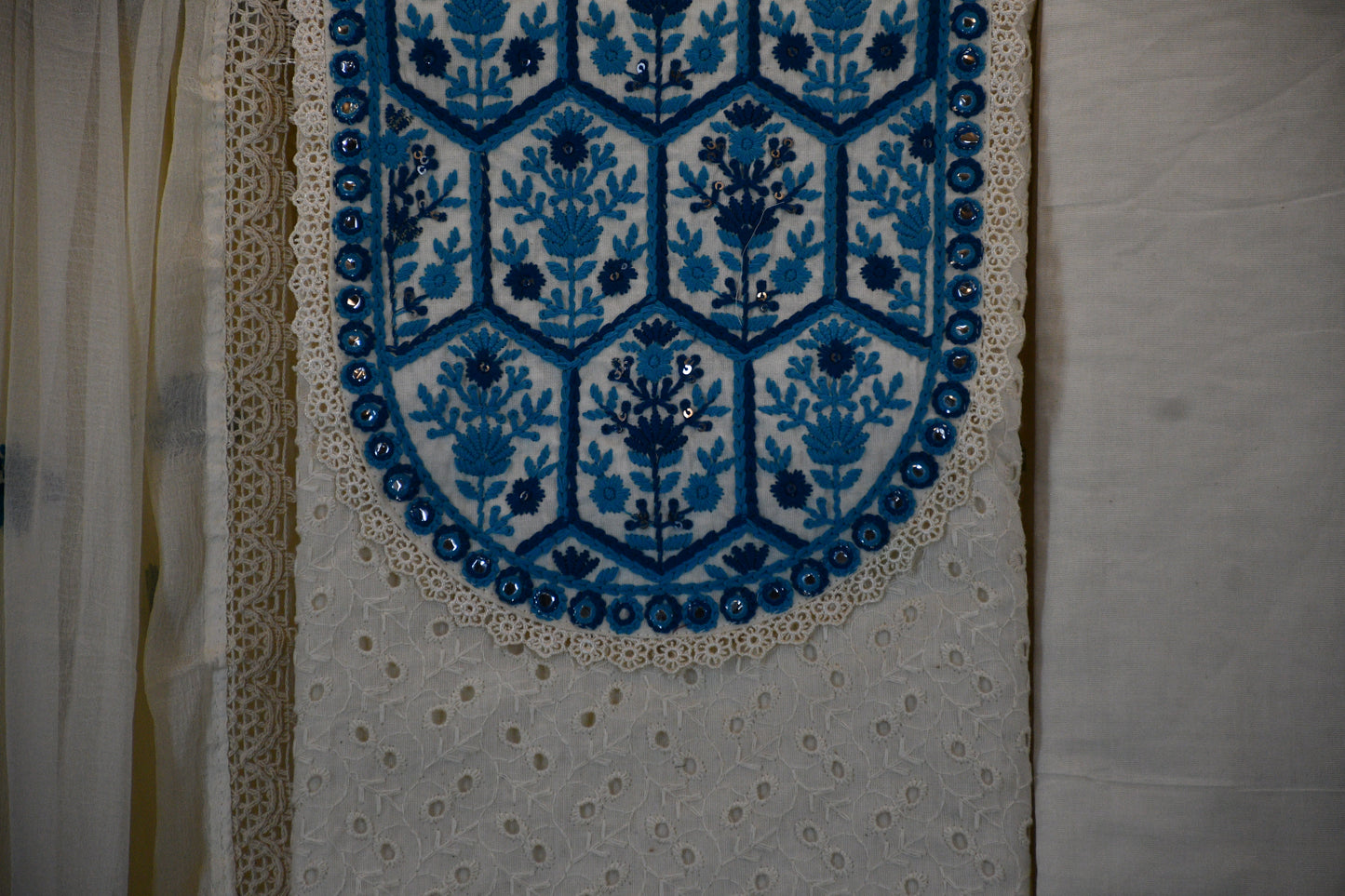 Ivory White Chikankari Dress Material