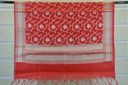 Ruby Red Silk Blend Dress Material