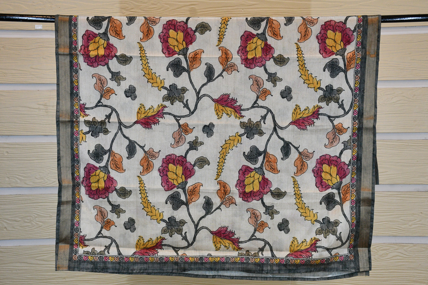 Slate Grey Kalamkari Dress Material