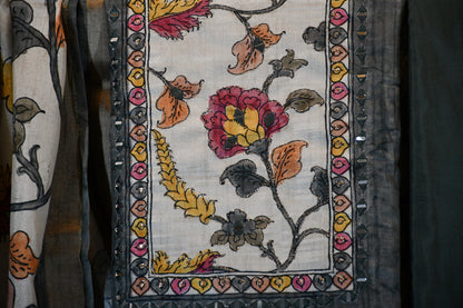 Slate Grey Kalamkari Dress Material