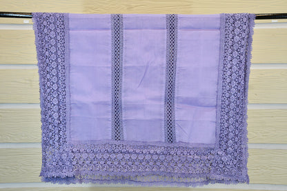 Lavender Floral Cotton Dress Material