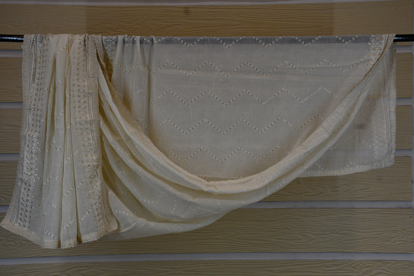 White Embroidery Dress Material