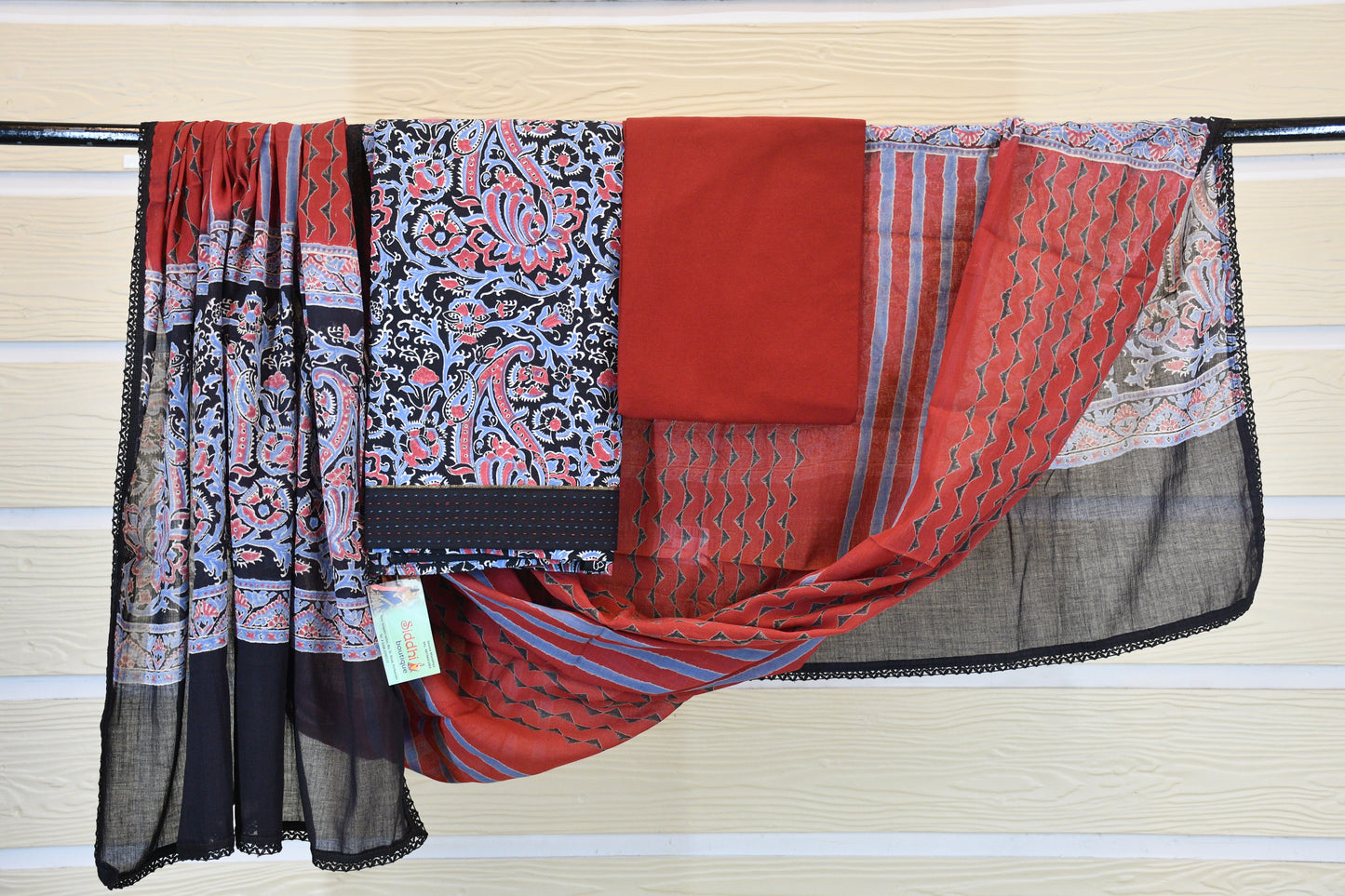Traditional Red Floral Block Print Set
