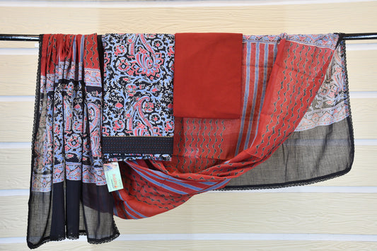 Traditional Red Floral Block Print Set