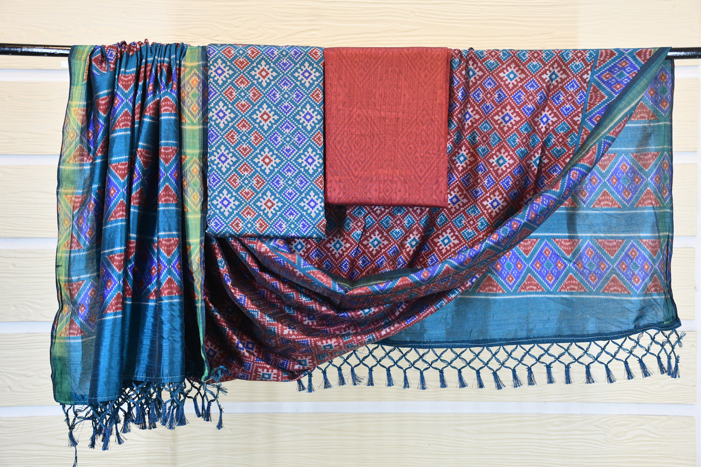 Multi-Color Patola Print Patola Dress Material