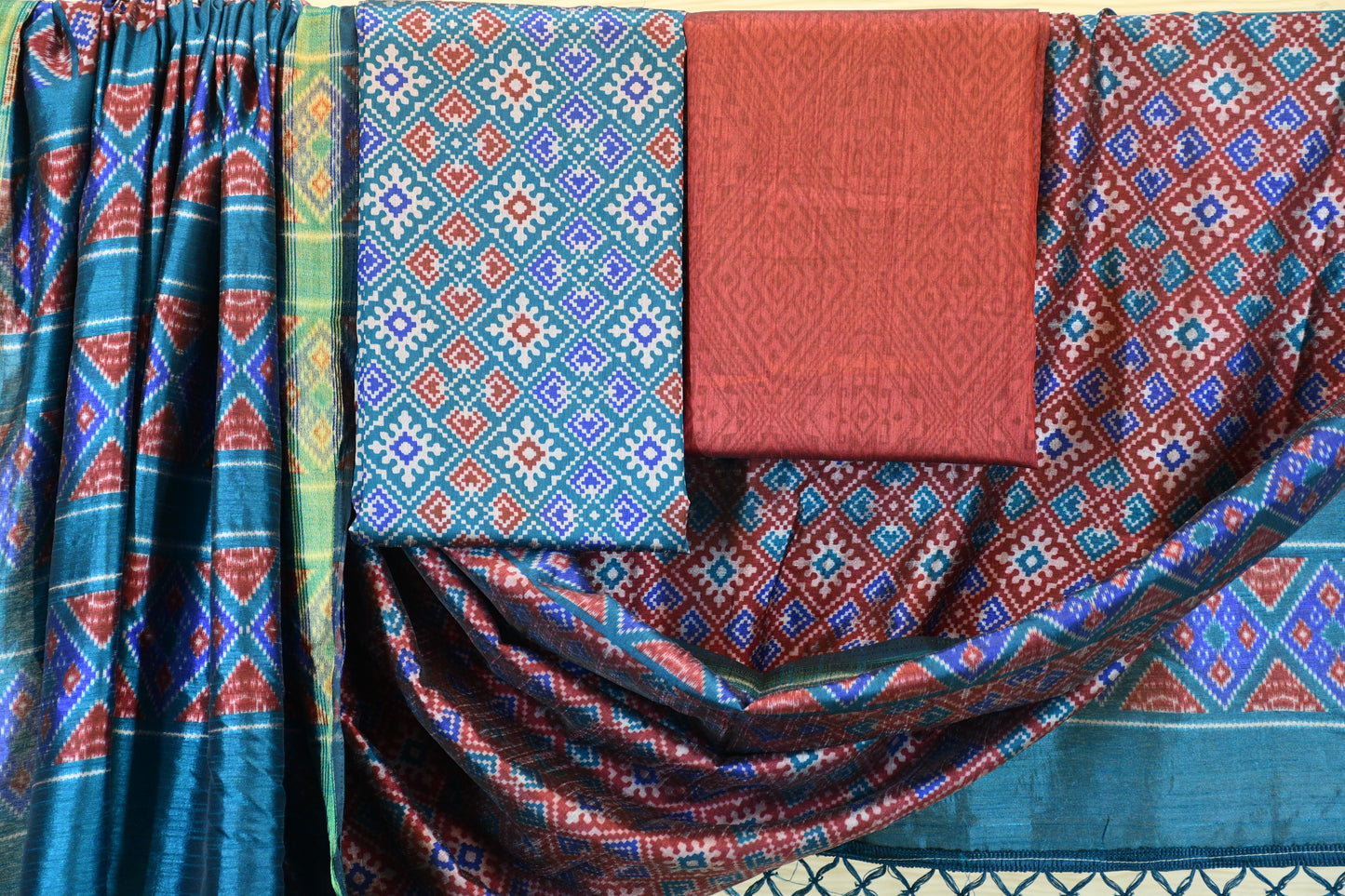 Multi-Color Patola Print Patola Dress Material