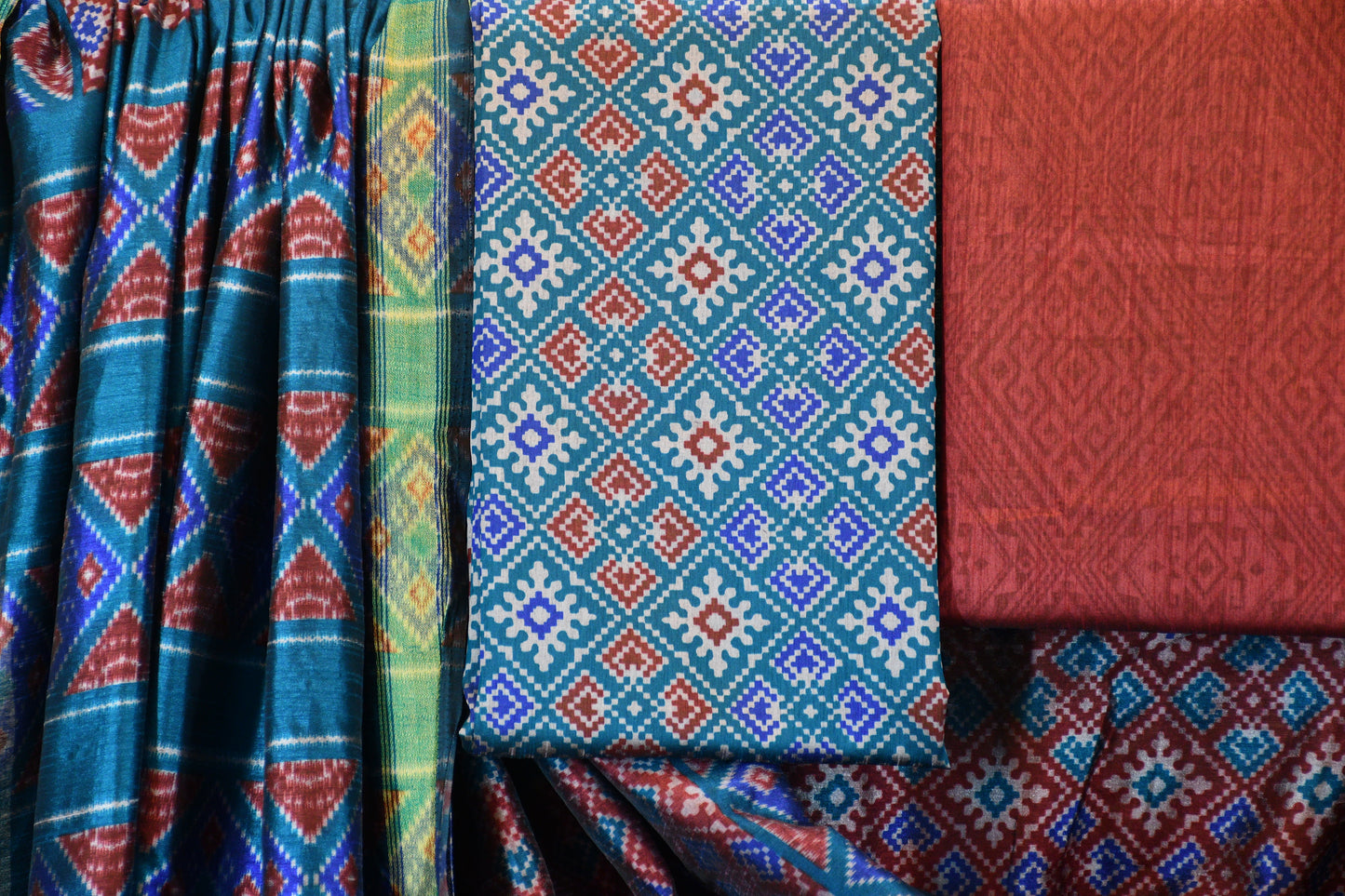 Multi-Color Patola Print Patola Dress Material
