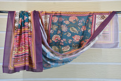 Royal Purple Printed Cotton Suit Set