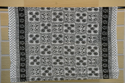 Black & White Printed Cotton Suit Set