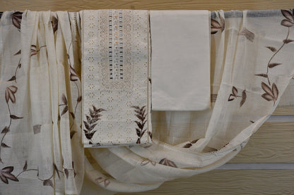 Off-White Chikankari Embroidered Kurta Set