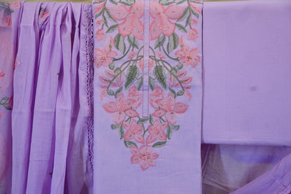 Lilac Grace – Premium Embroidered Dress Material with Designer Dupatta